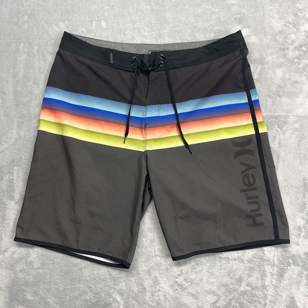 Hurley Shorts Mens 32 Multi Stripes Performance Phantom Board Water Polo Surfing